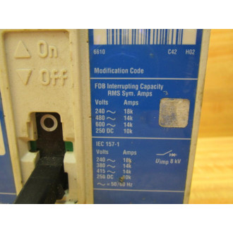 Cutler Hammer FDB3060LD08 Circuit Breaker - Used