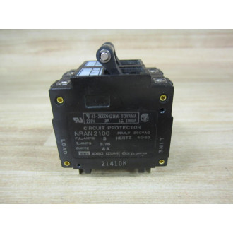 IDEC IZUMI NRAN-2100-3A-AA 2 Pole Circuit Protector NRAN21003AAA