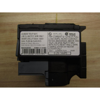 Siemens 48ATA3S00 Overload Relay Missing Dial - Used