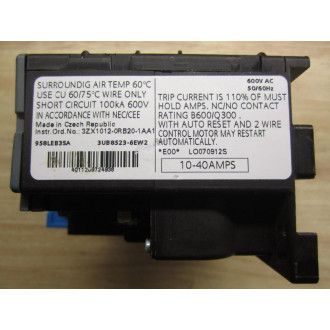 Siemens 958LEB3SA Overload Relay Missing Terminals - Used