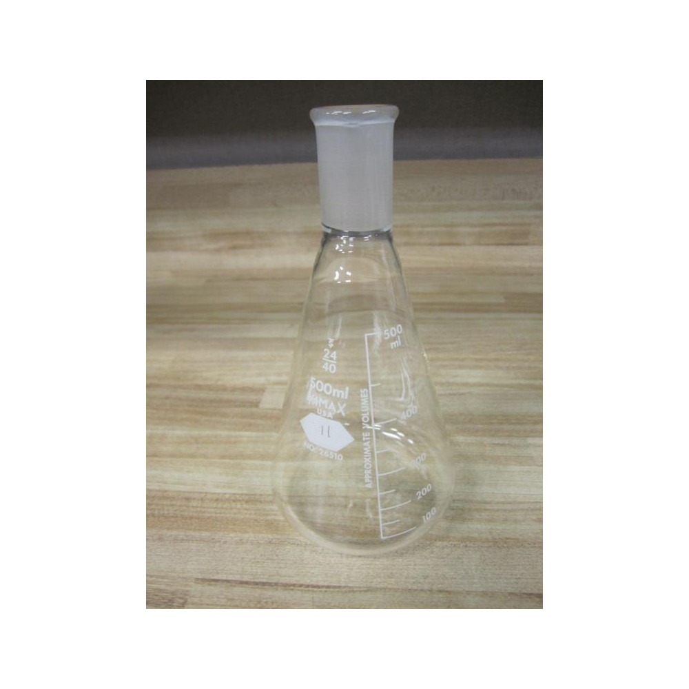 Kimble 26510-500 KIMAX 500mL Erlenmeyer Flask WST Joint 26510500 - Used