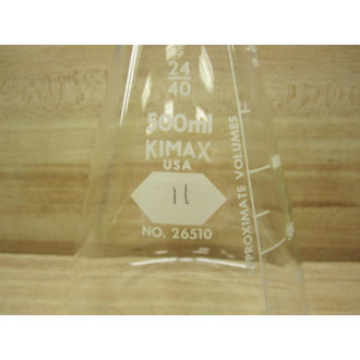 Kimble 26510-500 KIMAX 500mL Erlenmeyer Flask WST Joint 26510500 - Used
