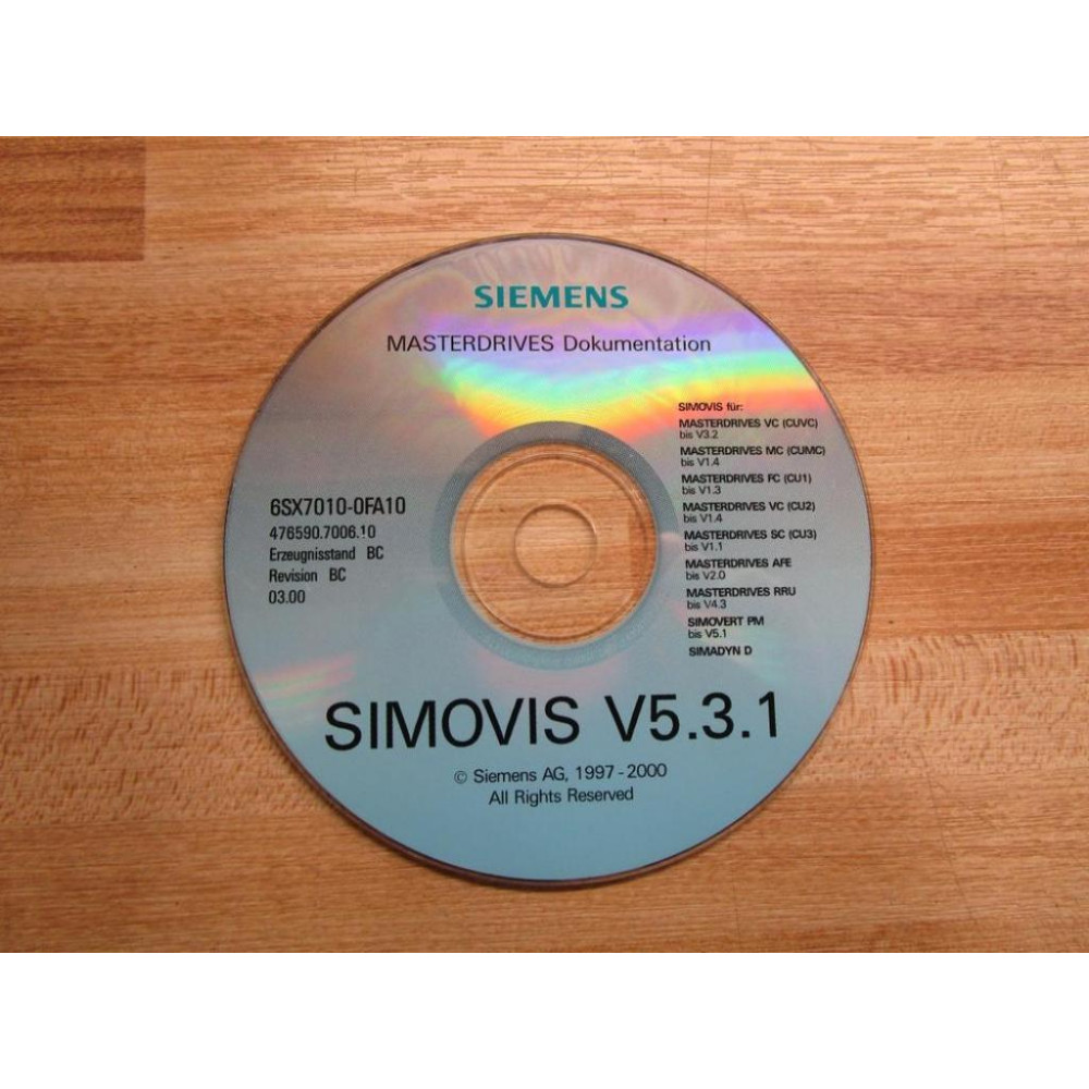 Siemens 6SX7010-0FA10 Simovis CD - Used