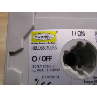 Hubbell HBLDS60100RS Motor Disconnect - Used
