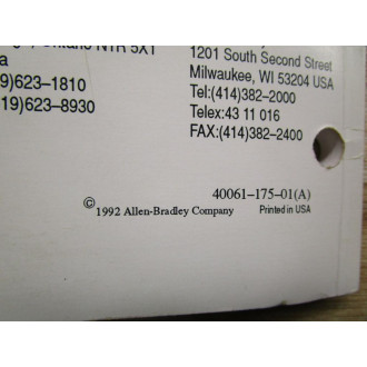 Allen Bradley 40061-175-01 (A) Bulletin 2705 User Manual - Used