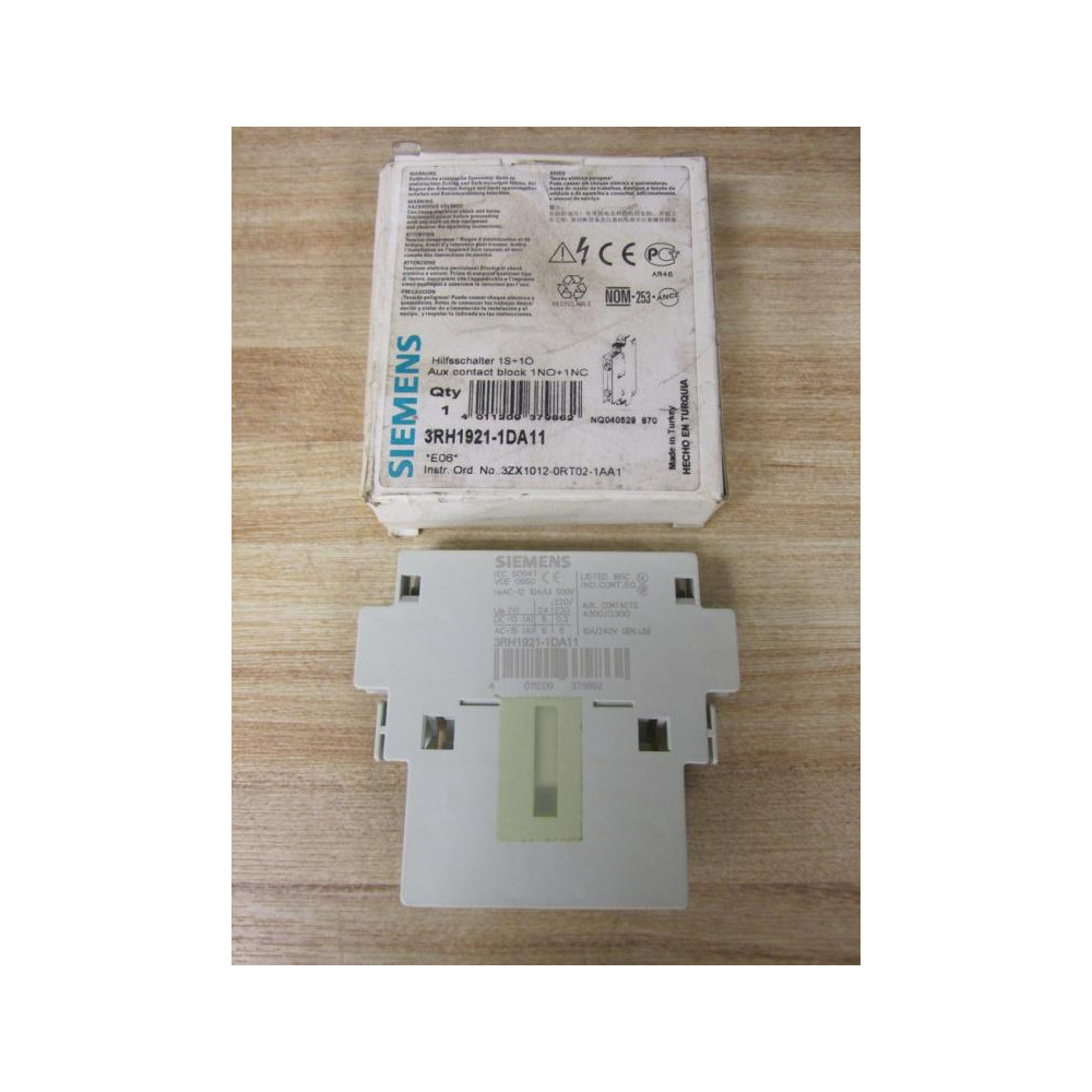 Siemens 3RH1921-1DA11 Contact Block 3RH19211DA11