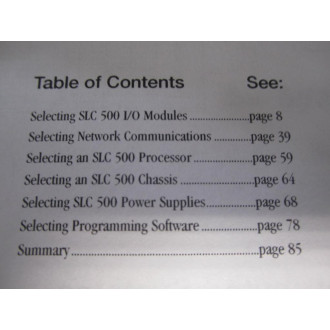 Allen Bradley 1747-SG001D-EN-P SLC500 Selection Guide 1747SG001DENP - New No Box