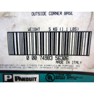Panduit TOCB130IW Outside Corner Base