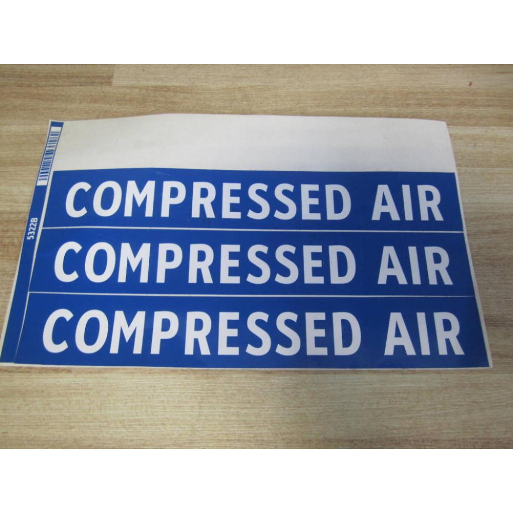 Lab Safety Supply 5322B Compressed Air Sign 3 Labels
