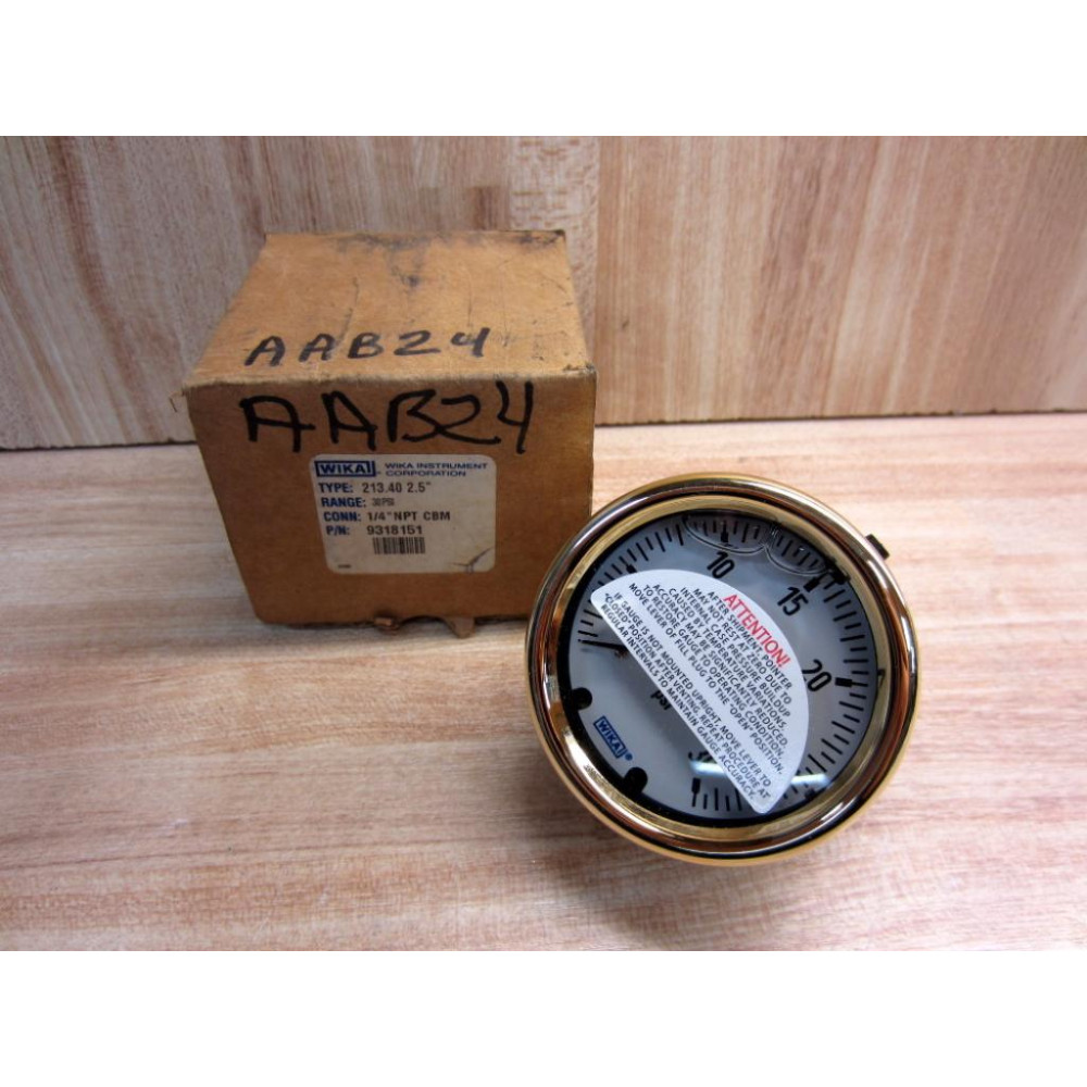 Wika 9318151 Pressure Gauge 0-30 PSI 14" NPT