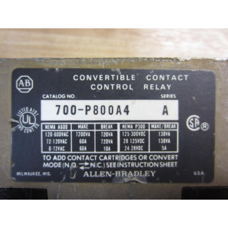 Allen Bradley 700-P800A4 Relay 700P800A4 Chipped Case - Used