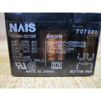 NAiS HE2aN-DC12V Power Relay HE2aNDC12V - Used