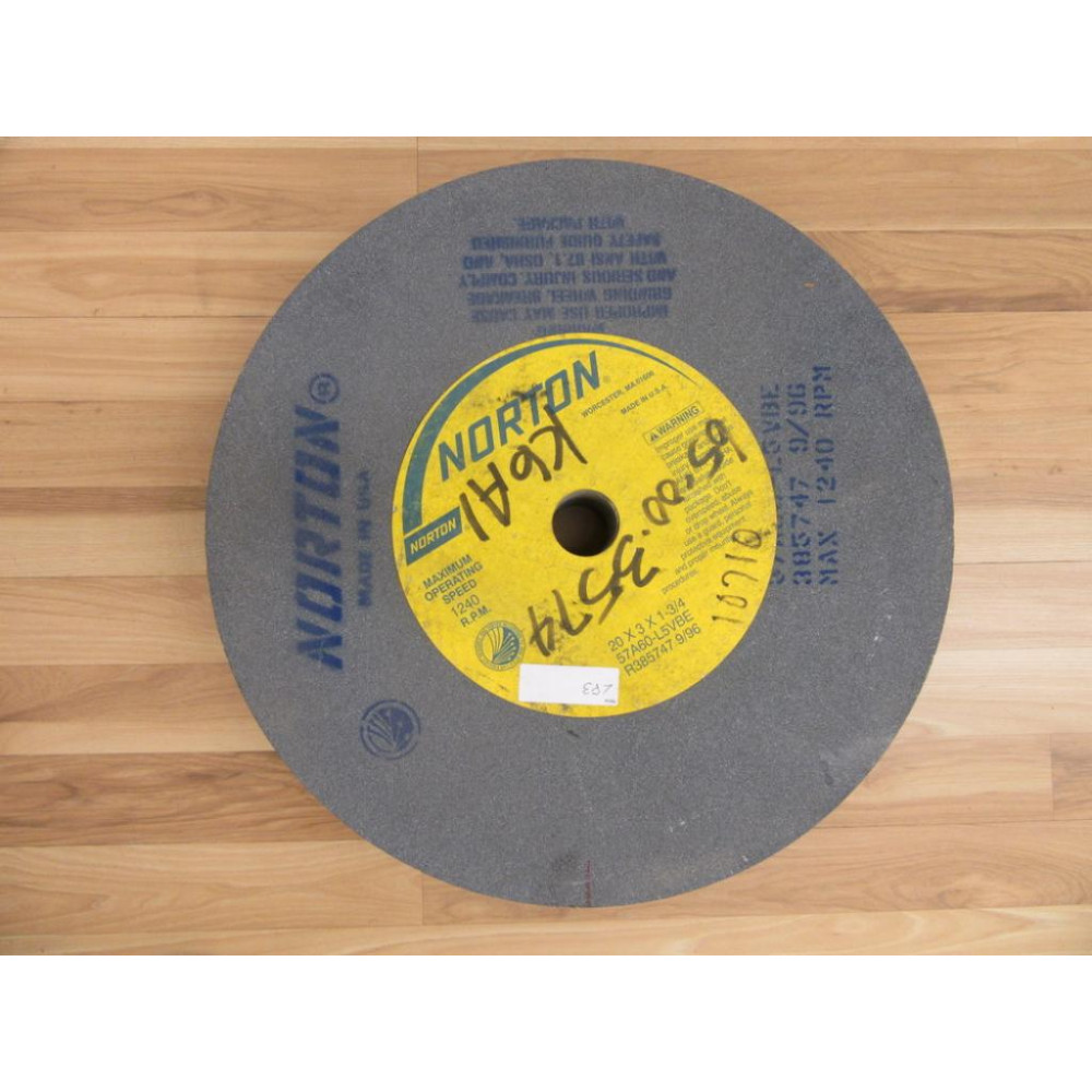 Norton 57A60-L5VBE Grinding Wheel  20x3x1-34 - New No Box