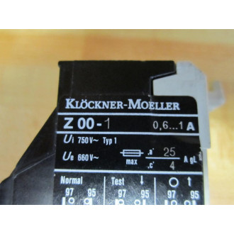 Moeller Z00-1 Overload Relay Z001 0.6-1A - Used