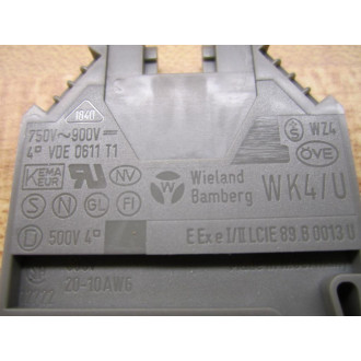 Wieland Bamberg WK4U Terminal Block Gray (Pack of 18) - New No Box