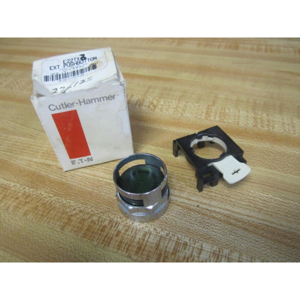 Cutler Hammer E22TX3 Eaton Extended Head PB WShroud Green