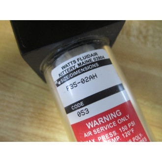 Watts Fluidair F35-02AH Qube 35 Series Filter F3502AH - New No Box