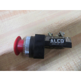 Alco SW-251 Emerson Pushbutton Switch SW251 Red Push Button - Used