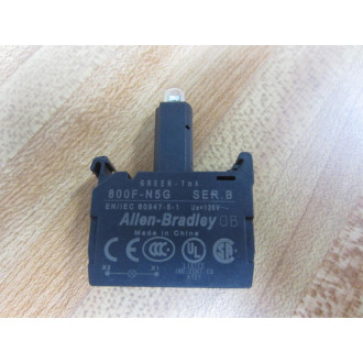 Allen Bradley 800F-N5G Contact Block 800FN5G Green Series B 7mA - New No Box