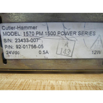 Cutler Hammer 92-01756-05 Eaton Interface 1570 PM 1500 Series Panel Mate - Used