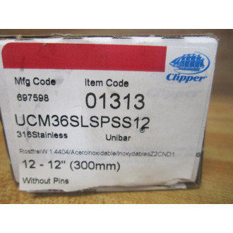 Flexco UCM36SLSPSS12 316Stainless Unibar 01313 (Pack of 12)