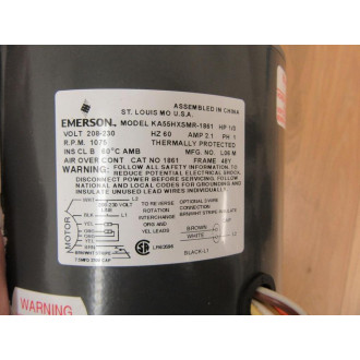 Emerson KA55HXSMR-1861 Motor KA55HXSMR1861 13HP 1075RPM