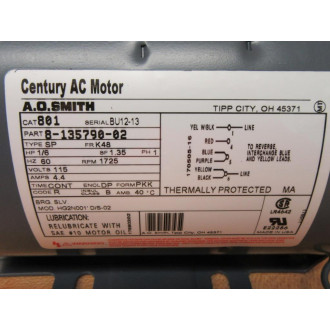 A.O. Smith 801 Motor 8-135790-02 16HP 1725RPM