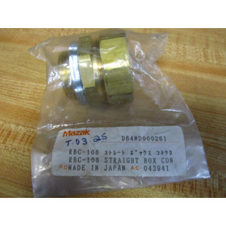 RBC-108 Straight Box Connector D64ND000261 - New No Box