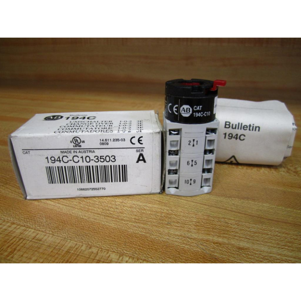 Allen Bradley 194C-C10-3503 Control Switch 194CC103503