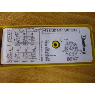 Lumberg ASB 8LED-54-331-RS120M 8 Port Distribution Box 600003936 - Used