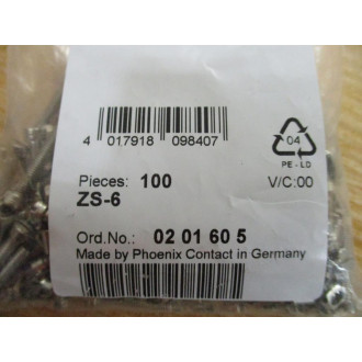 Phoenix Contact ZS-6 Screw 0201605 (Pack of 100)