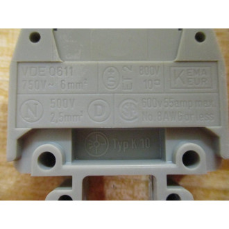 Phoenix Contact K-10 Terminal Block K10 (Pack of 12) - New No Box