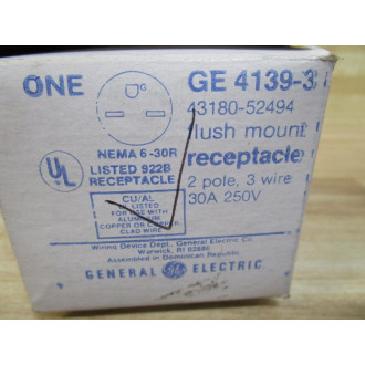 General Electric 43180-52494 GE Receptacle 4139-3