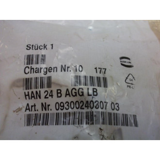 Harting 09300240307 Housing HAN-24B-AGG-LB HAN24BAGGLB