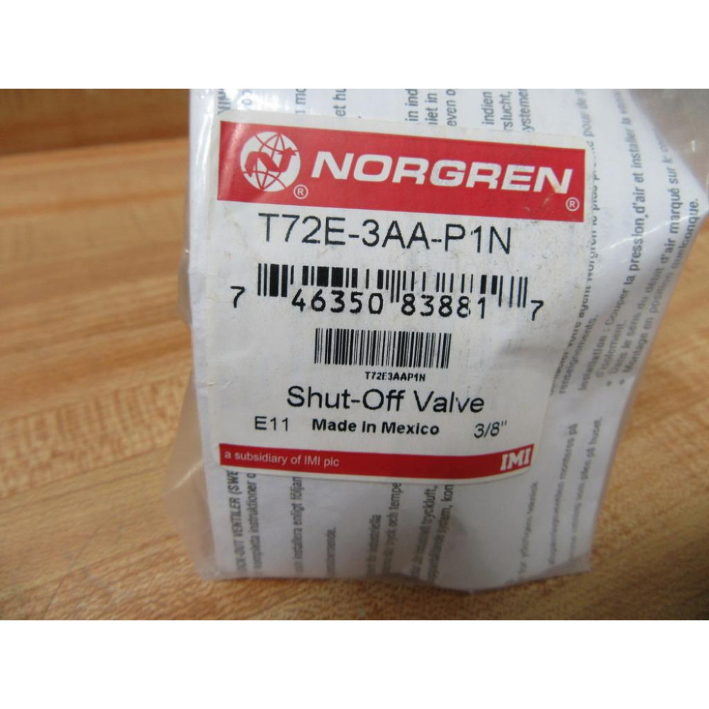 Norgren T72E-3AA-P1N Shut Off Valve T72E3AAP1N