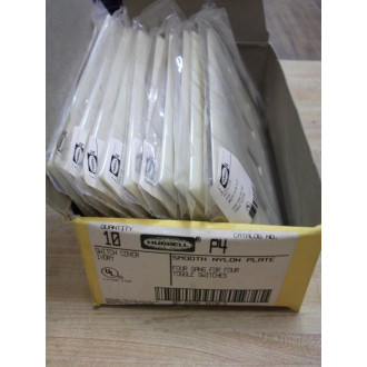 Hubbell P4 Wall Plate Ivory 4 Gang Cover (Pack of 10)