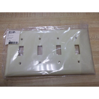 Hubbell P4 Wall Plate Ivory 4 Gang Cover (Pack of 10)