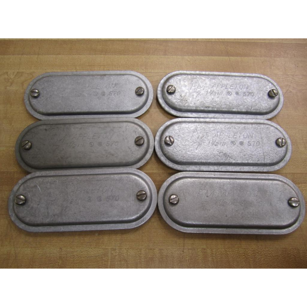 Appleton 570 Wedge-Lok Conduit Cover (Pack of 6) - New No Box