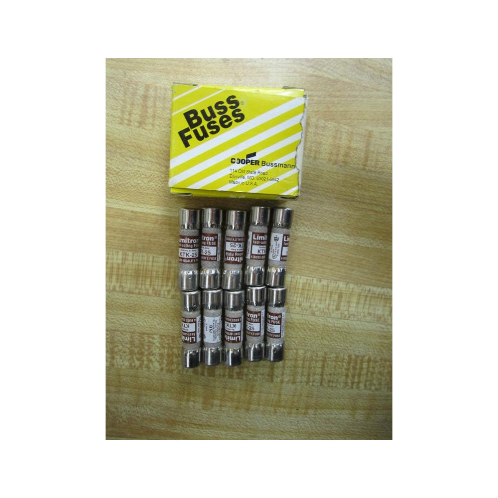 Buss KTK-25 Bussmann Fuse Cross Ref 4XC45 (Pack of 10)