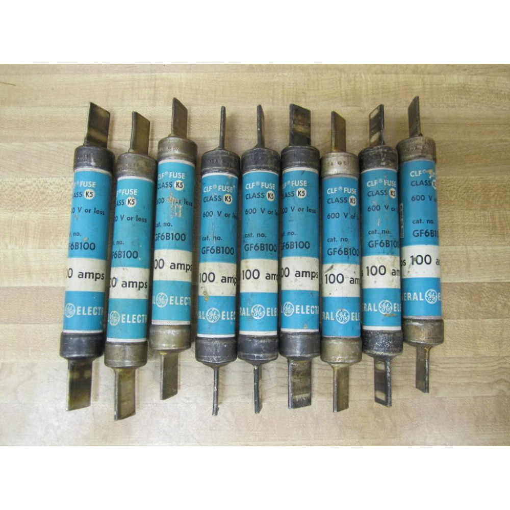 GE General Electric GF6B100 Pack Of 9 Fuses - Used