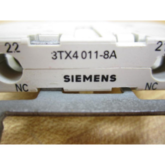 Siemens 3TX4011-8A Auxiliary Contact 3TX40118A - Used