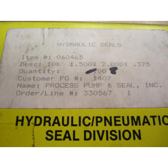 Chesterton 060465 Hydraulic Seal Pack Of 8