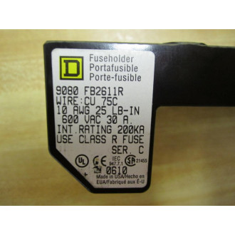 Square D 9080 FB2611R Fuse Holder 9080FB2611R - New No Box