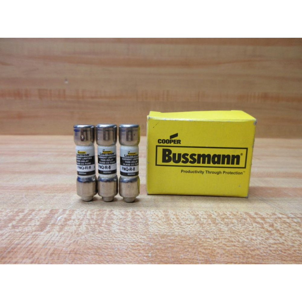 Buss FNQ-R-8 Bussmann Fuse Cross Ref 6F121 (Pack of 3)