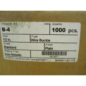 B-4 B4 Wire Buckle 14 In (Pack of 1000)