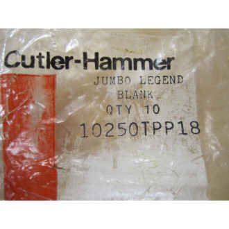 Cutler Hammer 10250TPP18 Legend Plates
