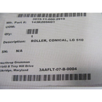 Generic 143K205H01 Conical Roller (Pack of 3) - New No Box