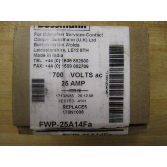 Bussmann FWP-25A14FA Fuse FWP25A14FA (Pack of 4)