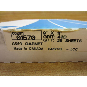 Norton 662611 01570 Sand Paper Grit 40D 9" X 11" (Pack of 25)
