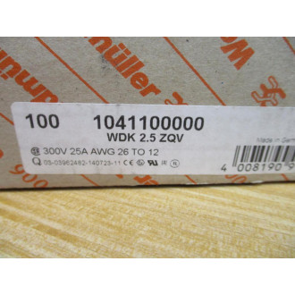 Weidmuller 1041100000 Terminal Block WDK 2.5 ZQV (Pack of 100)